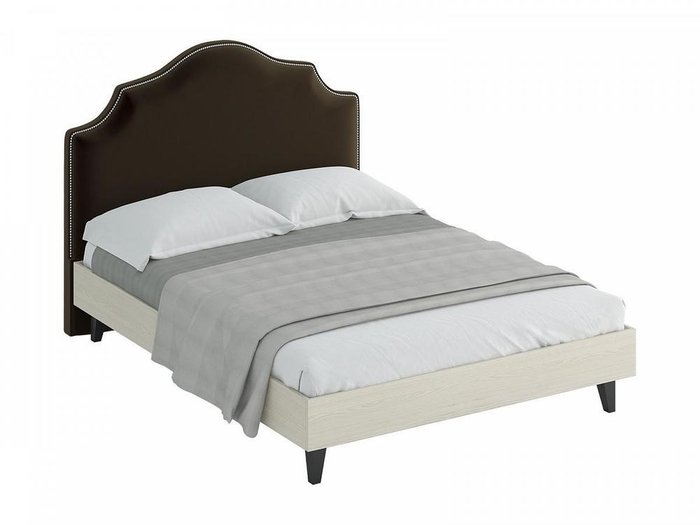 Кровать Queen Victoria со спинкой темно-коричневого цвета 160х200