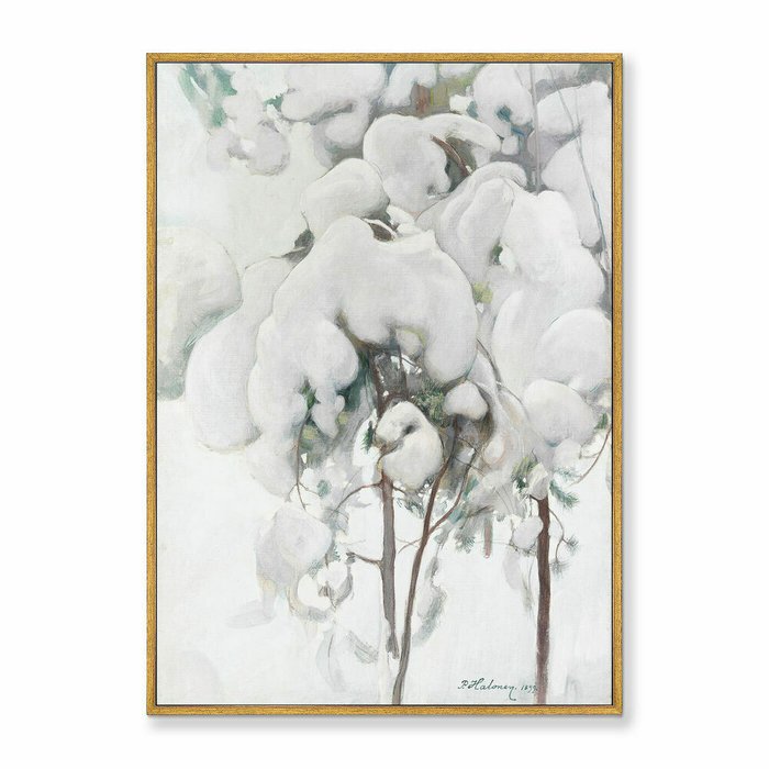 Репродукция картины на холсте Snow-Covered Pine Saplings, 1899г. - купить Картины по цене 21999.0