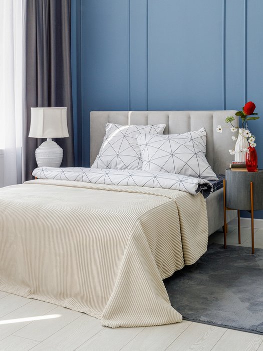 Покрывало Trio cilium bone 260x260 кремового цвета - лучшие Покрывала в INMYROOM