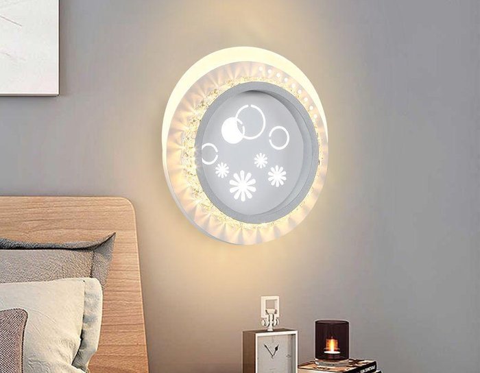 Настенный светодиодный светильник Ice серо-белого цвета - лучшие Бра и настенные светильники в INMYROOM