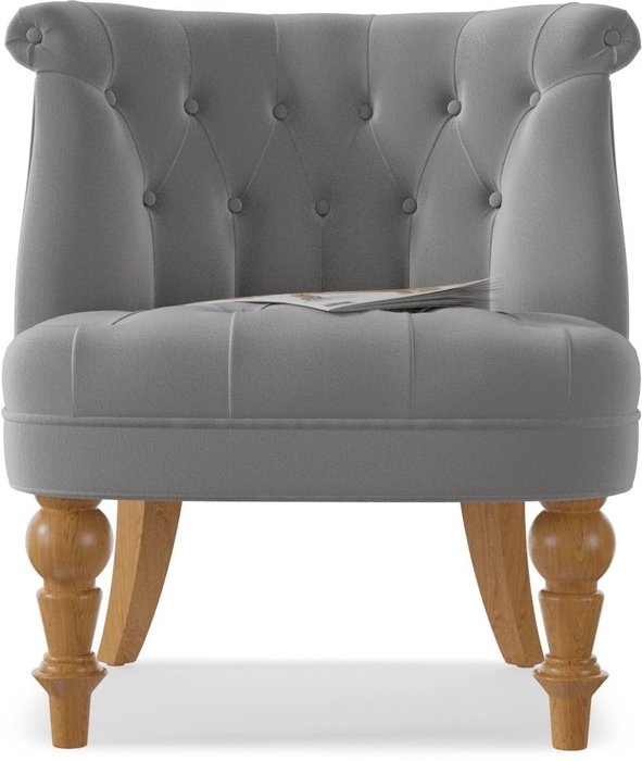 Кресло Мока Bouji Chair Gray на деревянных ножках - купить Интерьерные кресла по цене 16300.0