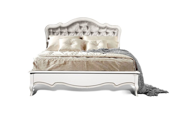 Кровать комбинированная Трио 180х200 бело-серого цвета