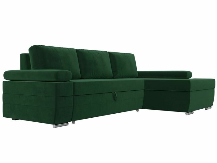 Угловой диван-кровать Канкун зеленого цвета правый угол - лучшие Угловые диваны в INMYROOM
