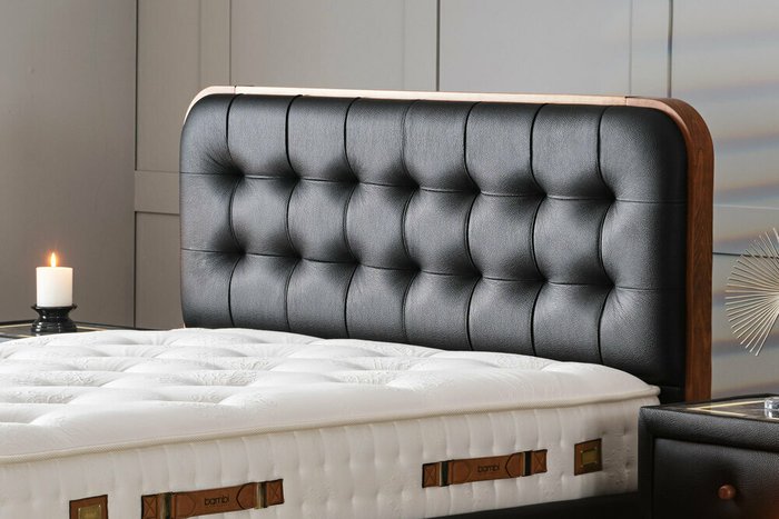 Кровать с подъёмным механизмом Latex Master 160х200 черного цвета - лучшие Кровати для спальни в INMYROOM