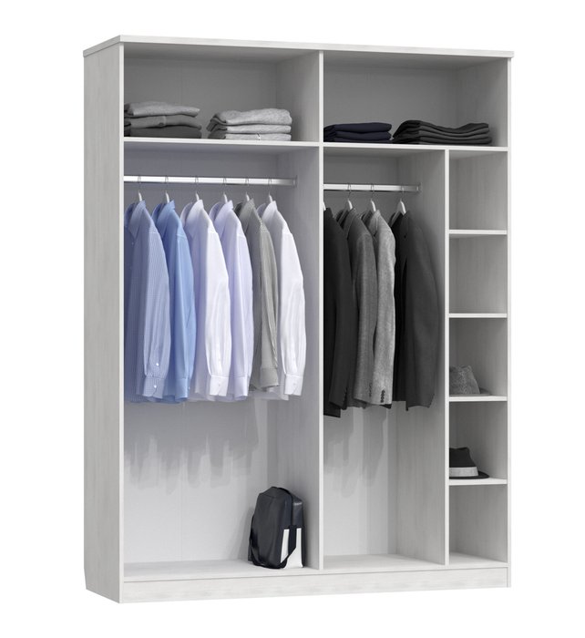 Шкаф четырехдверный для одежды Виктория белого цвета - лучшие Шкафы распашные в INMYROOM