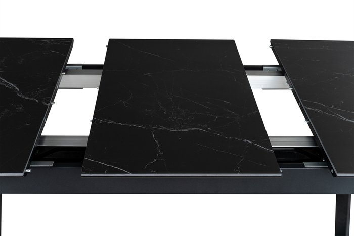 Раздвижной обеденный стол Диего 120 черного цвета - лучшие Обеденные столы в INMYROOM Раздвижной обеденный стол Диего 120 черного цвета - лучшие Обеденные столы в INMYROOM