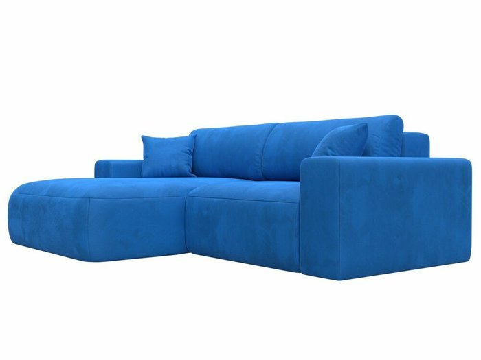 Угловой диван-кровать Лига 036 Классик темно-голубого цвета левый угол - лучшие Угловые диваны в INMYROOM
