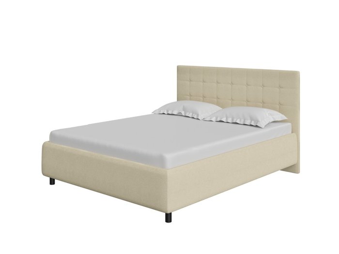 Кровать Como Veda 1 160х200 светло-бежевого цвета (велюр)