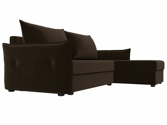 Угловой диван-кровать Лига 004 темно-коричневого цвета угол правый  - лучшие Угловые диваны в INMYROOM