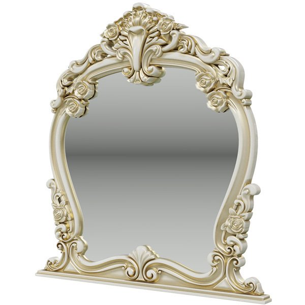 Настенное зеркало Дольче Вита белого цвета с золотом