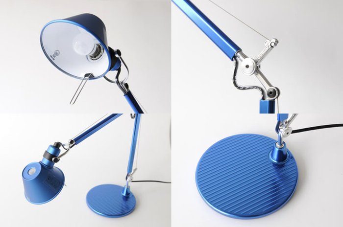 Настольная лампа "Tolomeo micro tavolo - Halo Anodized blue" - лучшие Настольные лампы в INMYROOM