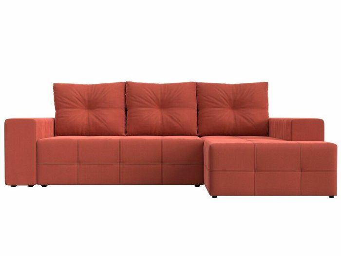 Угловой диван-кровать Перри кораллового цвета правый угол - купить Угловые диваны по цене 59999.0