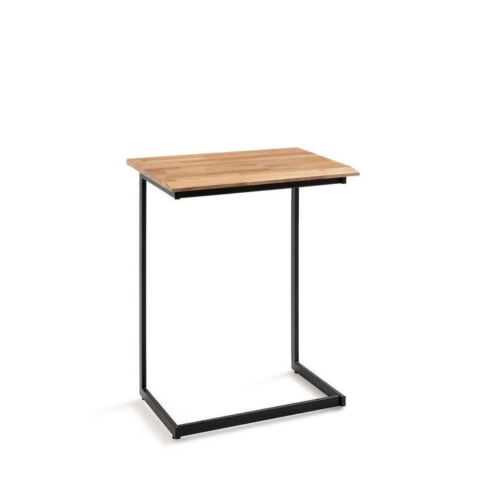 Столик приставной из массива дуба и стали Hiba коричневого цвета - купить Письменные столы по цене 6649.0