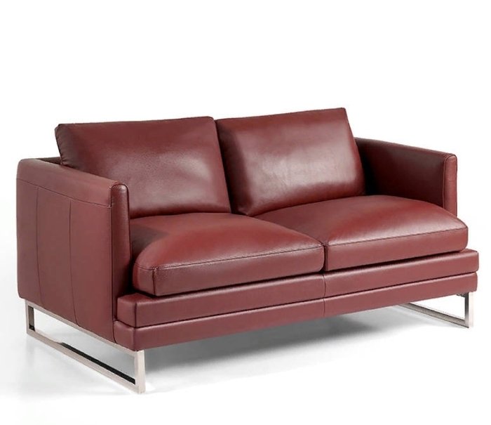 Диван Personal Piel двухместный бордового цвета - купить Прямые диваны по цене 269990.0