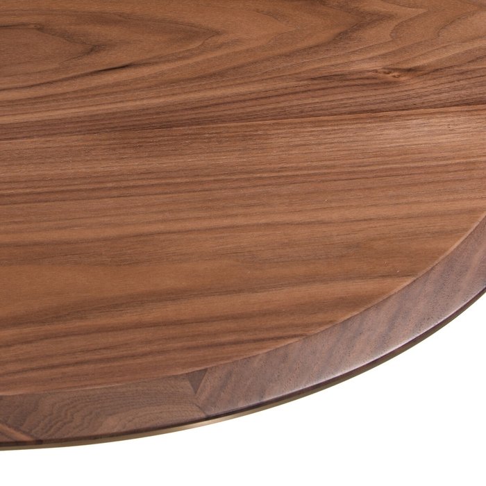 Стол на одной ножке из металла и орехового дерева Bobeno коричневого цвета - лучшие Кофейные столики в INMYROOM