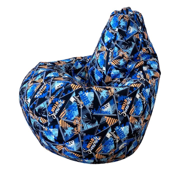 Кресло-мешок Груша Summer 3XL синего цвета