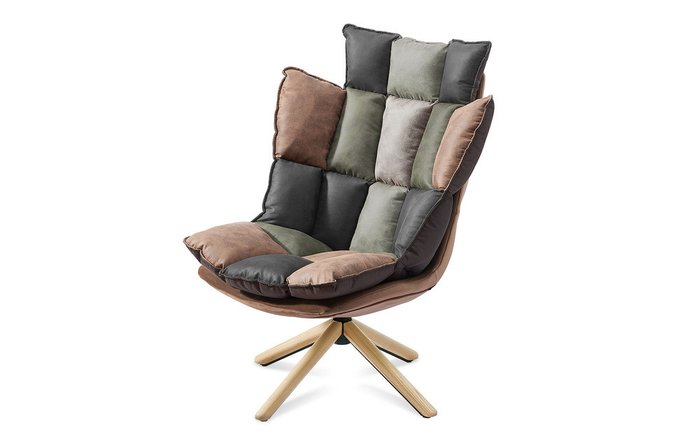 Кресло Husk коричнево-бежевого цвета - лучшие Интерьерные кресла в INMYROOM