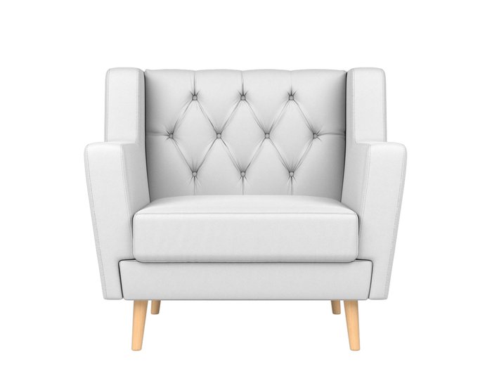 Кресло Брайтон Люкс белого цвета (экокожа) - купить Интерьерные кресла по цене 23999.0