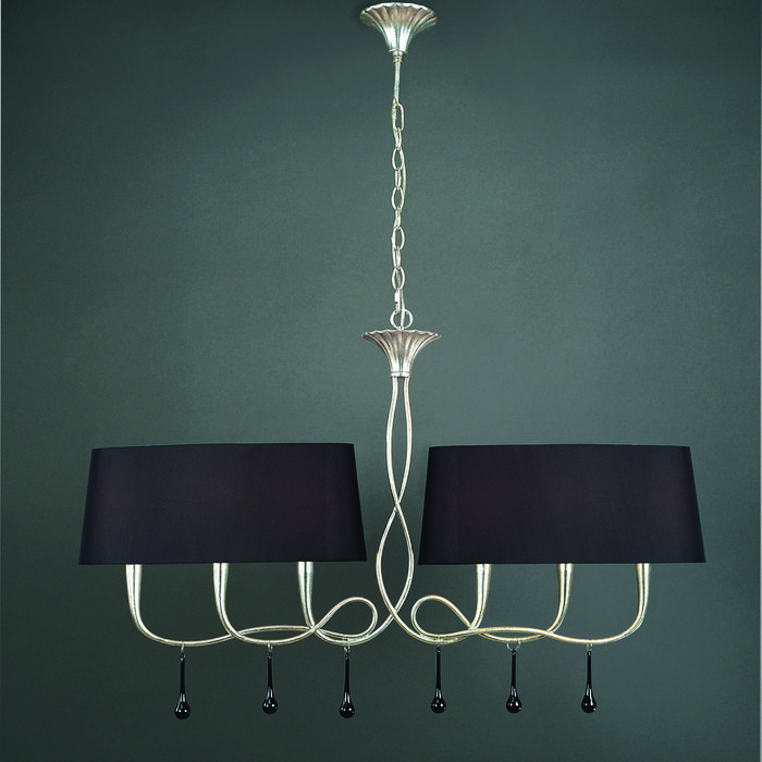 Подвесной светильник Paola Painted Silver 3531 (ткань, цвет черный) - купить Подвесные светильники по цене 44386