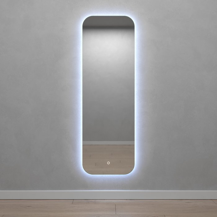 Настенное зеркало Kuvino NF LED M с холодной подсветкой и сенсорной кнопкой - купить Настенные зеркала по цене 18900.0