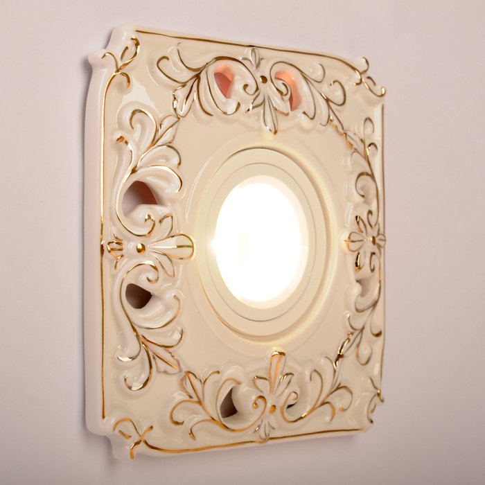 Точечный светильник 4007 (керамика, цвет кремовый) - лучшие Встраиваемые споты в INMYROOM
