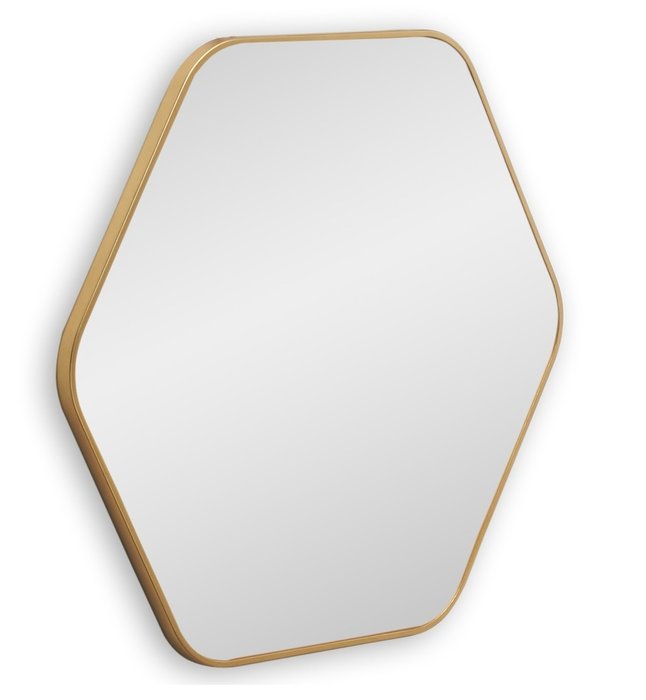 Настенное зеркало Hexagon M в раме золотого цвета - купить Настенные зеркала по цене 17600.0
