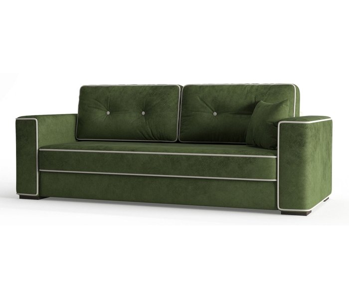 Диван-кровать Аваллон в обивке из велюра зеленого цвета