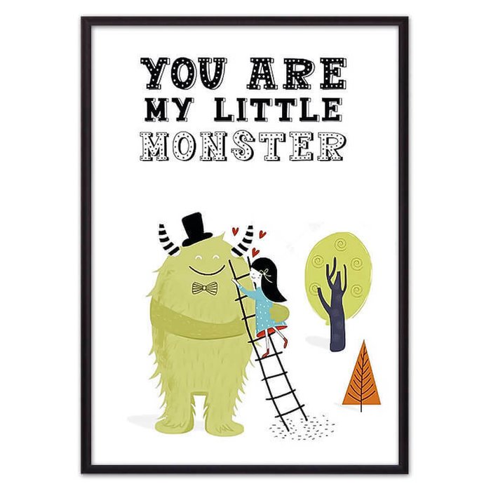 Постер в рамке Монстр "Little monster" 21х30 см