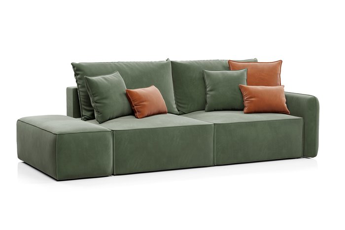 Прямой диван-кровать Портленд зеленого цвета