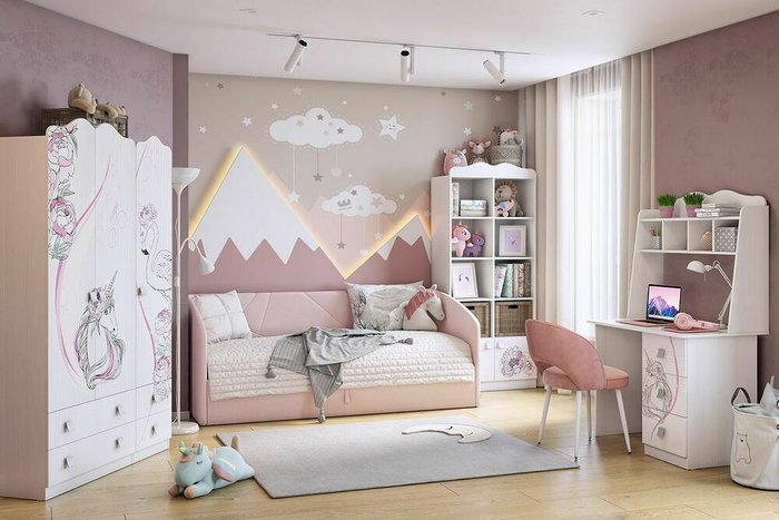 Кровать Бест 90х200 нежно-розового цвета с подъемным механизмом - лучшие Кровати для спальни в INMYROOM