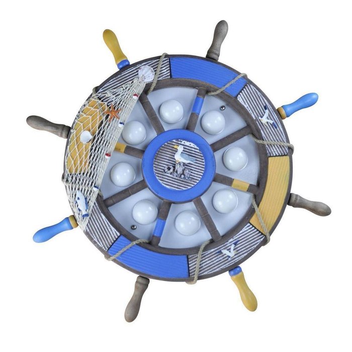 Потолочный светодиодный светильник Штурвал из дерева и акрила