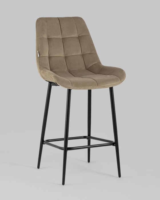 Стул полубарный Флекс в обивке из велюра цвета капучино - купить Барные стулья по цене 9990.0