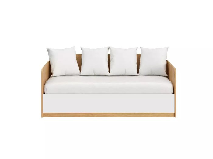 Кровать Play 90х200 бело-бежевого цвета с подъемным механизмом - купить Одноярусные кроватки по цене 47760.0