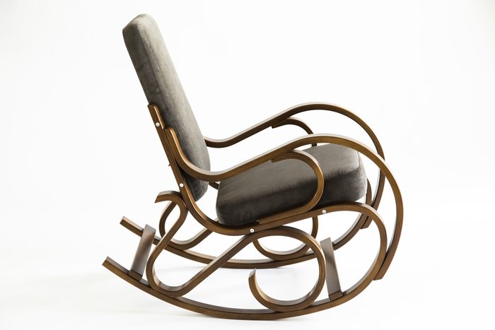 Кресло-качалка Луиза серо-коричневого цвета - купить Интерьерные кресла по цене 25616.0