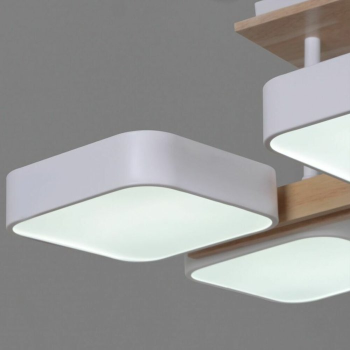 Потолочная люстра 03359-0.3-06 WH+WOOD (акрил, цвет белый) - купить Потолочные люстры по цене 9290.0 Потолочная люстра 03359-0.3-06 WH+WOOD (акрил, цвет белый) - купить Потолочные люстры по цене 9290.0