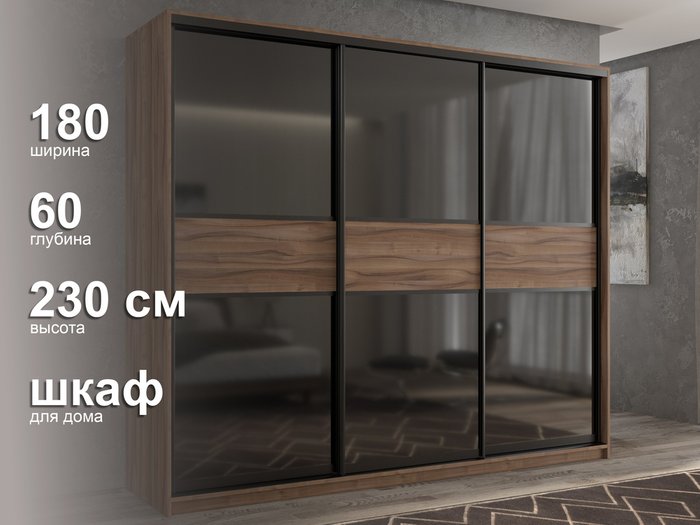 Шкаф-купе Кааппи-12 180 цвета Орех тьеполо - лучшие Шкафы-купе в INMYROOM