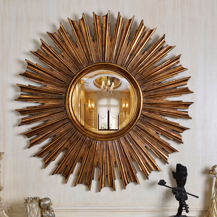Настенное Зеркало-солнце Sunny Gold   - лучшие Настенные зеркала в INMYROOM