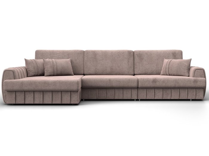 Угловой диван-кровать Лига-057 L Лонг темно-бежевого цвета левый - купить Угловые диваны по цене 111990