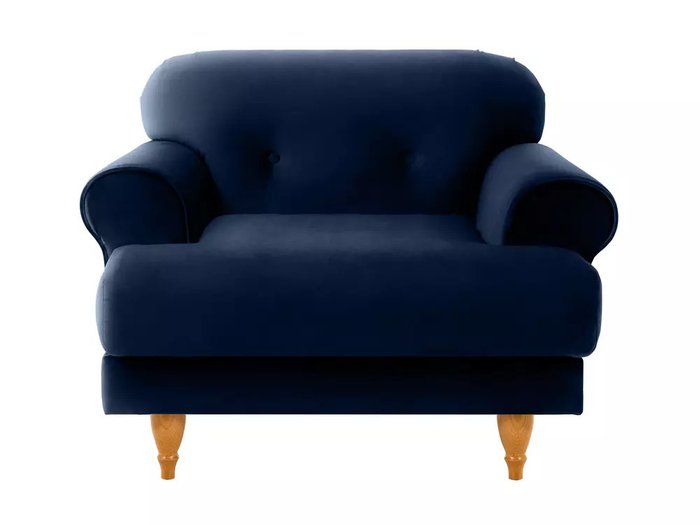 Кресло Italia в обивке из велюра темно-синего цвета - купить Интерьерные кресла по цене 45540.0