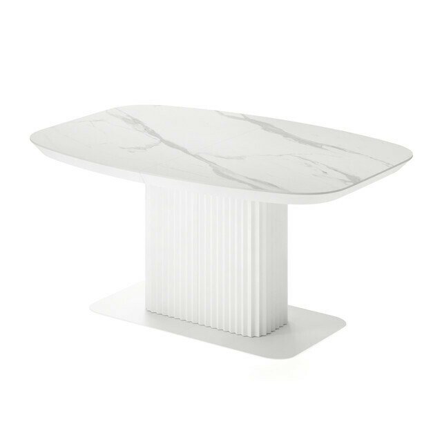 Раздвижной обеденный стол Гиртаб S со столешницей цвета белый мрамор
