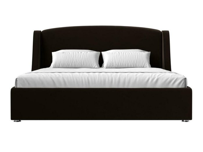 Кровать Лотос 200х200 темно-коричневого цвета с подъемным механизмом - купить Кровати для спальни по цене 90999.0