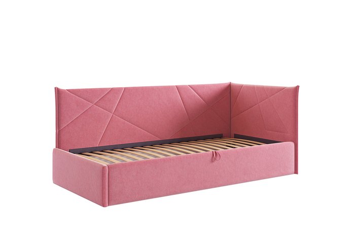 Кровать Квест 90х200 розового цвета с подъемным механизмом - купить Кровати для спальни по цене 26590.0
