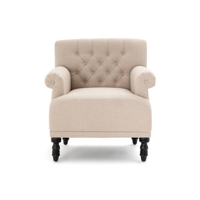 Кресло из плотного льна с обивкой Napold бежевого цвета - купить Интерьерные кресла по цене 49351.0
