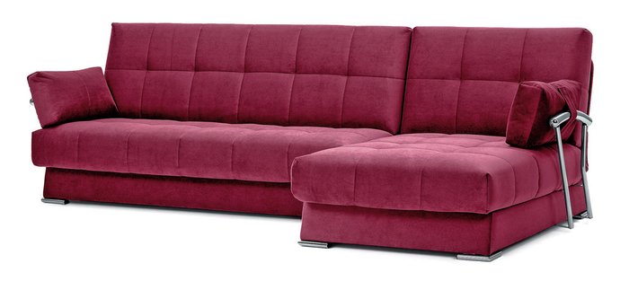 Угловой диван с подлокотниками Дудинка Galaxy красного цвета