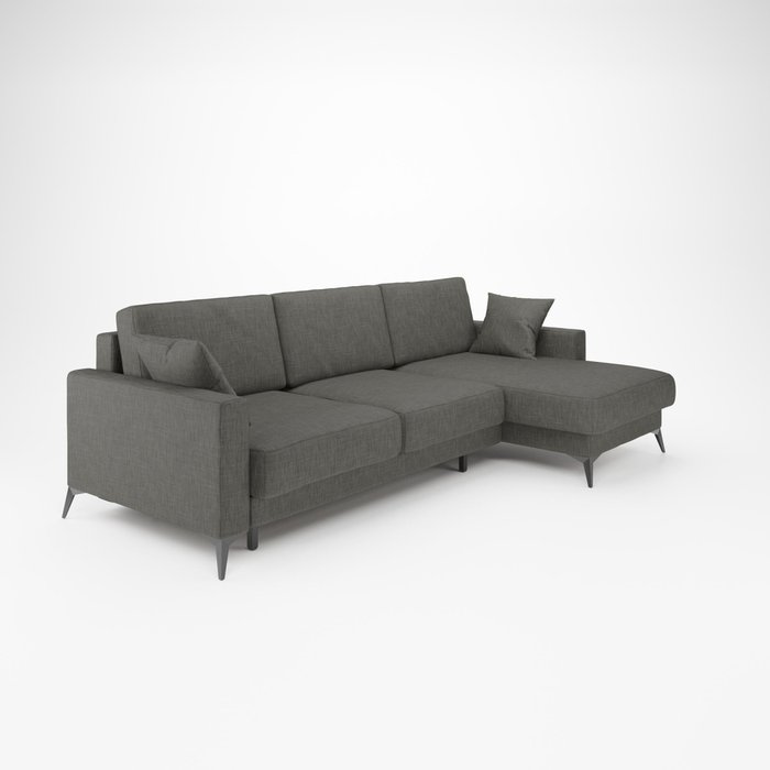 Угловой диван-кровать Наоми темно-серого цвета правый 