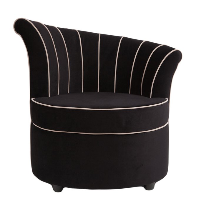 Кресло Shell в обивке из велюра черного цвета