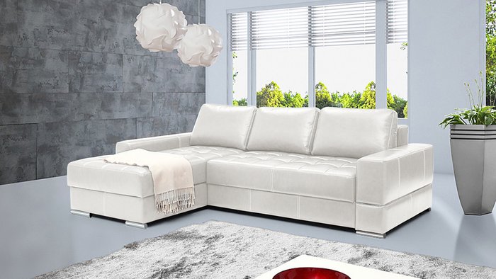 Угловой диван-кровать Матео белого цвета - купить Угловые диваны по цене 93200.0
