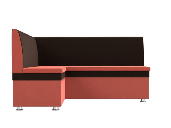 Угловой диван Уют коричнево-кораллового цвета левый угол - купить Угловые диваны по цене 26999.0