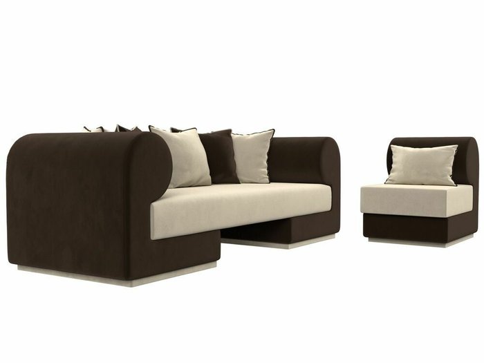 Набор мягкой мебели Кипр 2 коричнево-бежевого цвета - лучшие Комплекты мягкой мебели в INMYROOM