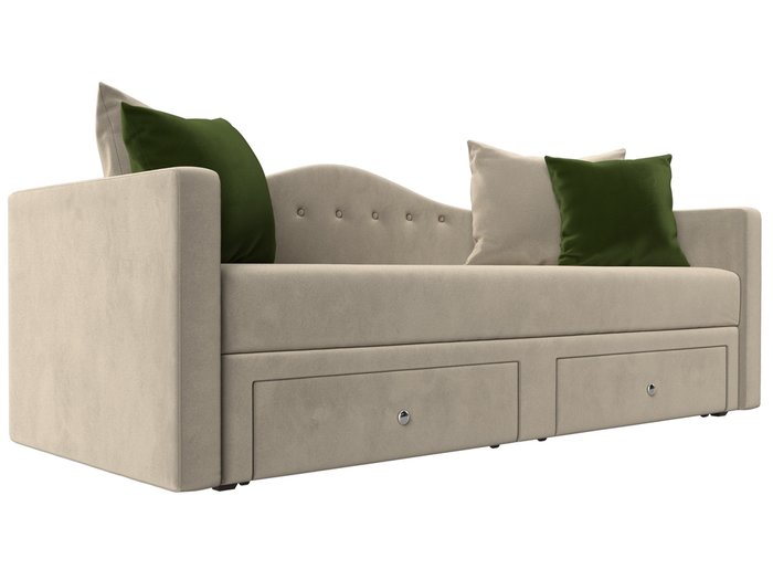 Прямой диван-кровать Дориан бежевого цвета